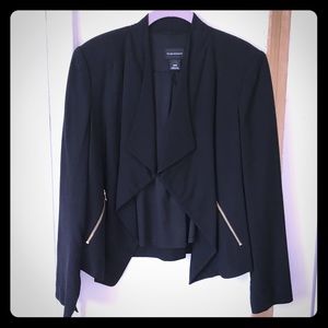 Club Monaco Black Blazer Jacket with Zipper Detail
